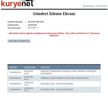 Kuryenet Tekirdağ/Çorlu Şubesi Kargo Teslimatı!