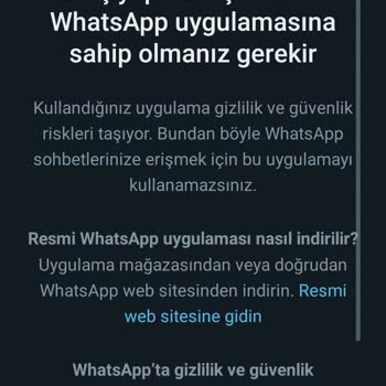 WhatsApp Giriş Yapamıyorum Uyarı Veriyor