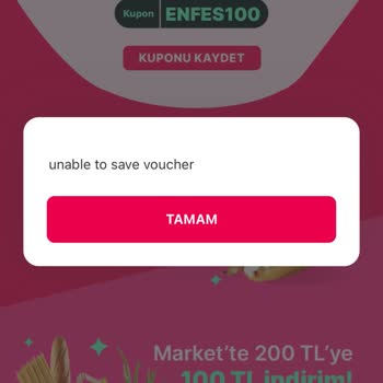 Yemeksepeti ENFES100 Kodu Kullanılamıyor