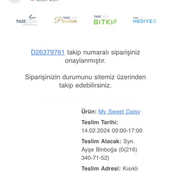 Tazecicek.com Teslimat Yapmadı İlgili Muhatap Yok Paramı İade Etsinler