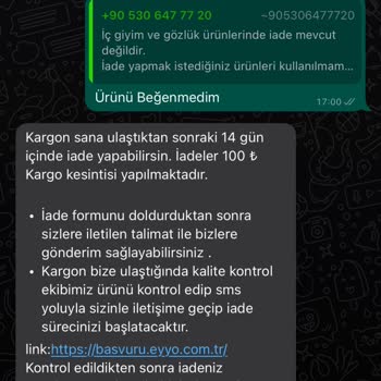 Eyyo Butik Tarafından İadem Yapılmıyor