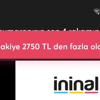 İninal Kart 2750 TL Hatası!