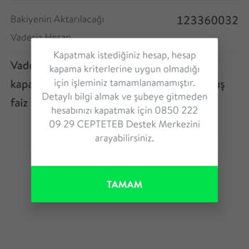 TEB Bankası Hesap Kapatılmıyor