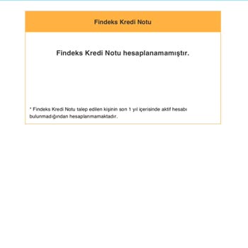 Findeks Kredi Notu Hesaplanamadı