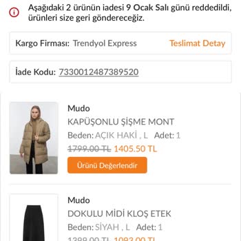 Mango Yanlış İadeyi Onayladı Ve Ürünleri Tarafıma Göndermedi
