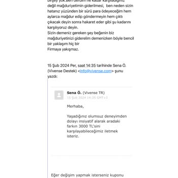 Vivense Sipariş İptali Ve Kupon Teklifi Üzerine Yaşanan Mağduriyet