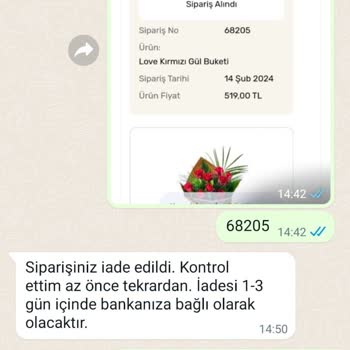 Hızlı Çiçek (hizlicicek.com) Sipariş Oluşturuldu Ama Gelmedi
