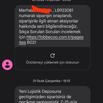 Lobbeco Ürünler Asla Gelmiyor