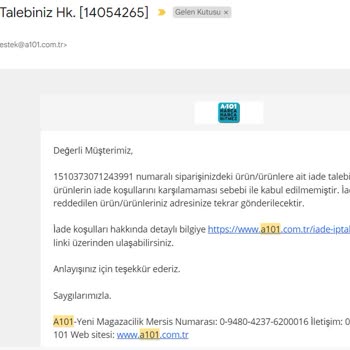A101 Online WMF Perfect Düdüklü Tencere İade Almıyor - Ayıplı Ürün