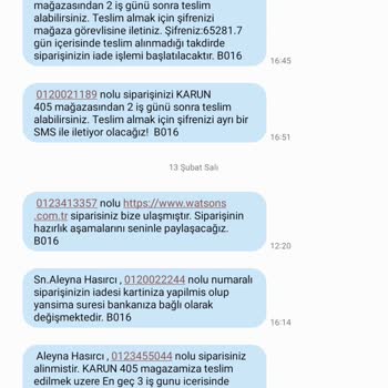 Watsons Online Sipariş Mağduriyeti
