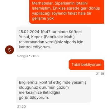 MigrosYemek'in Geç Kalan Sipariş İçin İptal Talebine Yardımcı Olmaması