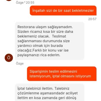MigrosYemek'in Geç Kalan Sipariş İçin İptal Talebine Yardımcı Olmaması