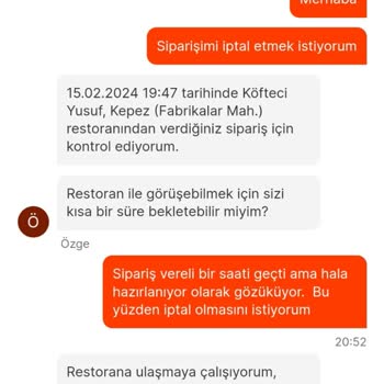 MigrosYemek'in Geç Kalan Sipariş İçin İptal Talebine Yardımcı Olmaması