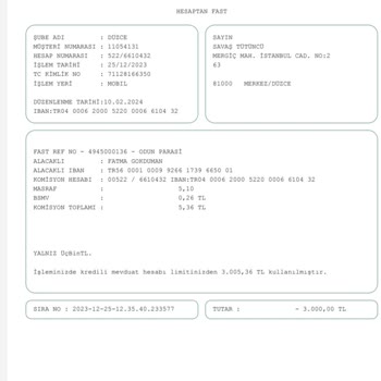 Ziraat Bankası EFT İsim Yanlış Yazdım Para İadesi Olmadı