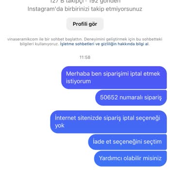 Vina Seramik Satıcı Muhatap Olmuyor Ve İlgisiz