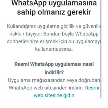 WhatsApp Resmi Uygulama Sorunu