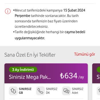 Vodafone Zoraki Tarife Değişikliği