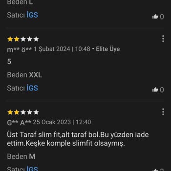 İGS Mağazacılık İGS Marka Bedenlerinin Çok Ama Çok Farklılığı