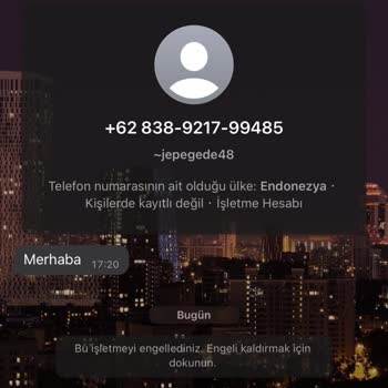 WhatsApp +62 838 Gelen Mesaj