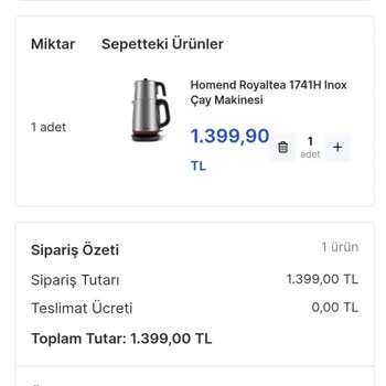 Homend Çay Makinesinde Kalitesiz Süzgeç Kullanılmış