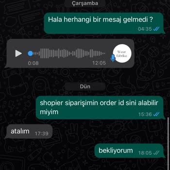 Wear Fabrika Müşteri Mağduriyeti Siparişim Hala Gelmedi