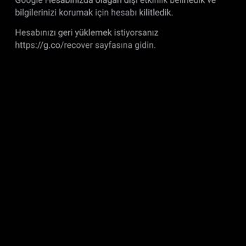 Gmail Lütfen Hesabımın Devre Dışı Bırakıldı Açılmasını İstiyorum