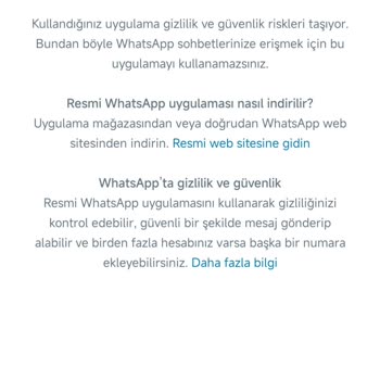 WhatsApp Orijinal Sürüm Hatası