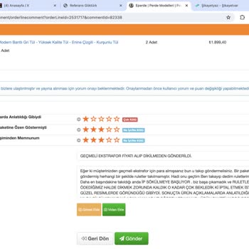 As Perde Eperde.com'dan Alışveriş Hayal Kırıklığı