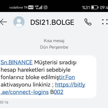Binance' Den Mesajlar