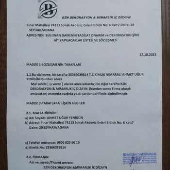 BZN Yapı Market (Adana) Ev Tadilatını Yapmadılar Paramı Da Geri Vermiyorlar.