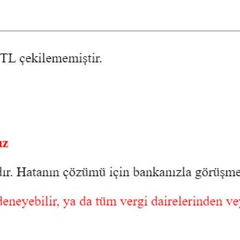 İş Bankası Online Vergi Borcu Ödeme Hatası