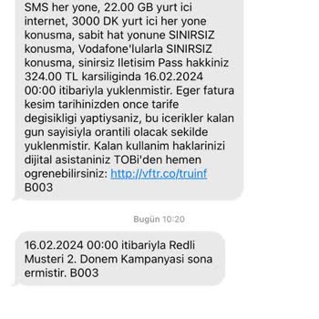 Vodafone Yanlış Bilgi Vermesi