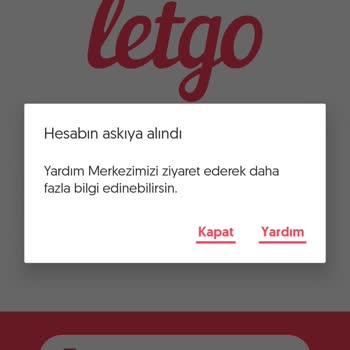 Letgo Hesabım Askıya Sebepsiz Yere Alındı Mağdurum