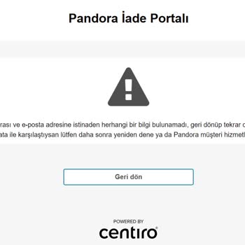 Pandora Mücevher Pandora İade Kodu Hatası