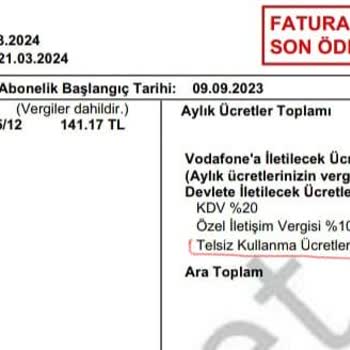Vodafone "Telsiz Kullanım Ücretleri" Adı Altında Yapılan Kesinti