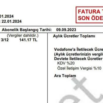 Vodafone "Telsiz Kullanım Ücretleri" Adı Altında Yapılan Kesinti