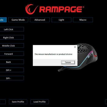 Rampage SMX-64 Colmena Adlı Mouse Ürünü, Yazılım Sorunu