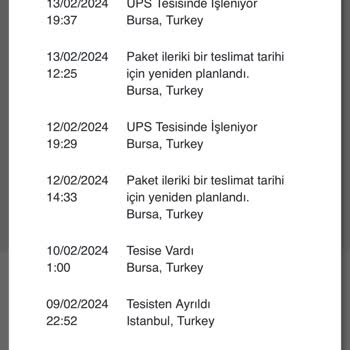 UPS Türkiye Taşımacılığı Yapamadıkları İs