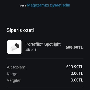 Portalflixx.co Projeksiyon Sahte Reklam Ve Sipariş İletilmemesi