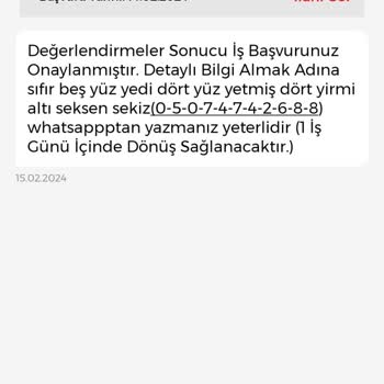 İşin Olsun Başvurum Sonrası Geri Dönüş Yapılmadı