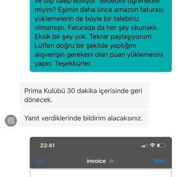 Prima Klübü - Fatura Yükleme Problemi Hk.