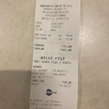 Günaydın Restaurant Günaydın Restoranda Uyanık Personel