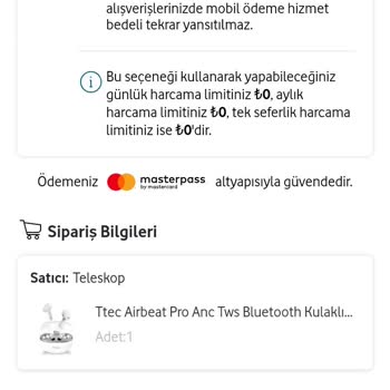 Her Şey Yanımda Mobil Ödeme Limitim Olmasına Rağmen Kullanamıyorum