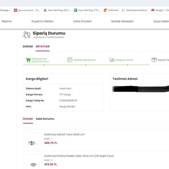Korkmaz Mutfak Eşyaları Teslim Edilmeyen Kargo Cevap Vermeyen Satış Sonrası Destek Birimi