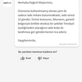 Saat & Saat İade Garantisi Vermesine Rağmen İade Almıyor!