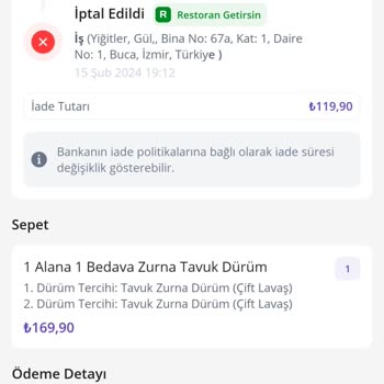 Getir İade Paramı Yatırmadı