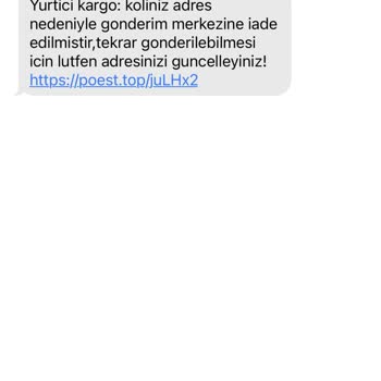 Adres Eksikliği Nedeniyle Gönderemedik başlıklı mesaj