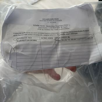 PTT Kargo Islak Gelen Kargo