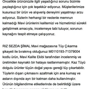 Mavi Kaz Tüyü Mont Tüy Dökme Sorunu