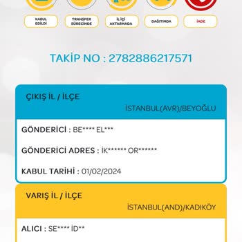 PTT Kargo İstanbul Kartım Elime Ulaşmadan İade Edilmiş